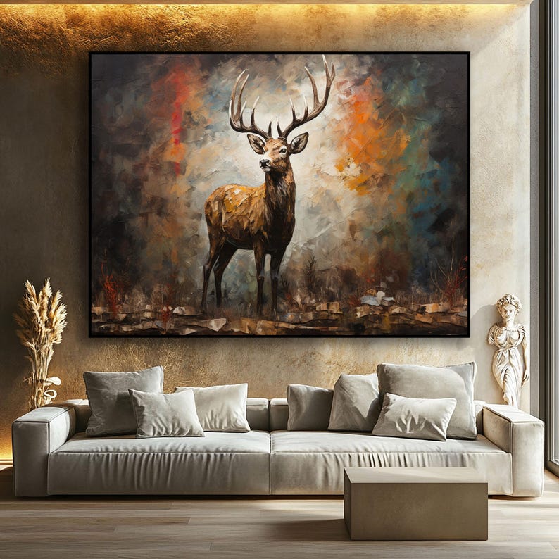 Der Hirsch im Scheinwerferlicht