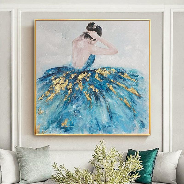 Ballerina in Blue - 23x23"