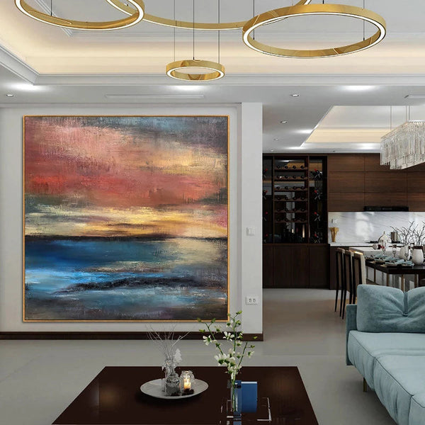 Red Moon Waters - 23x23"
