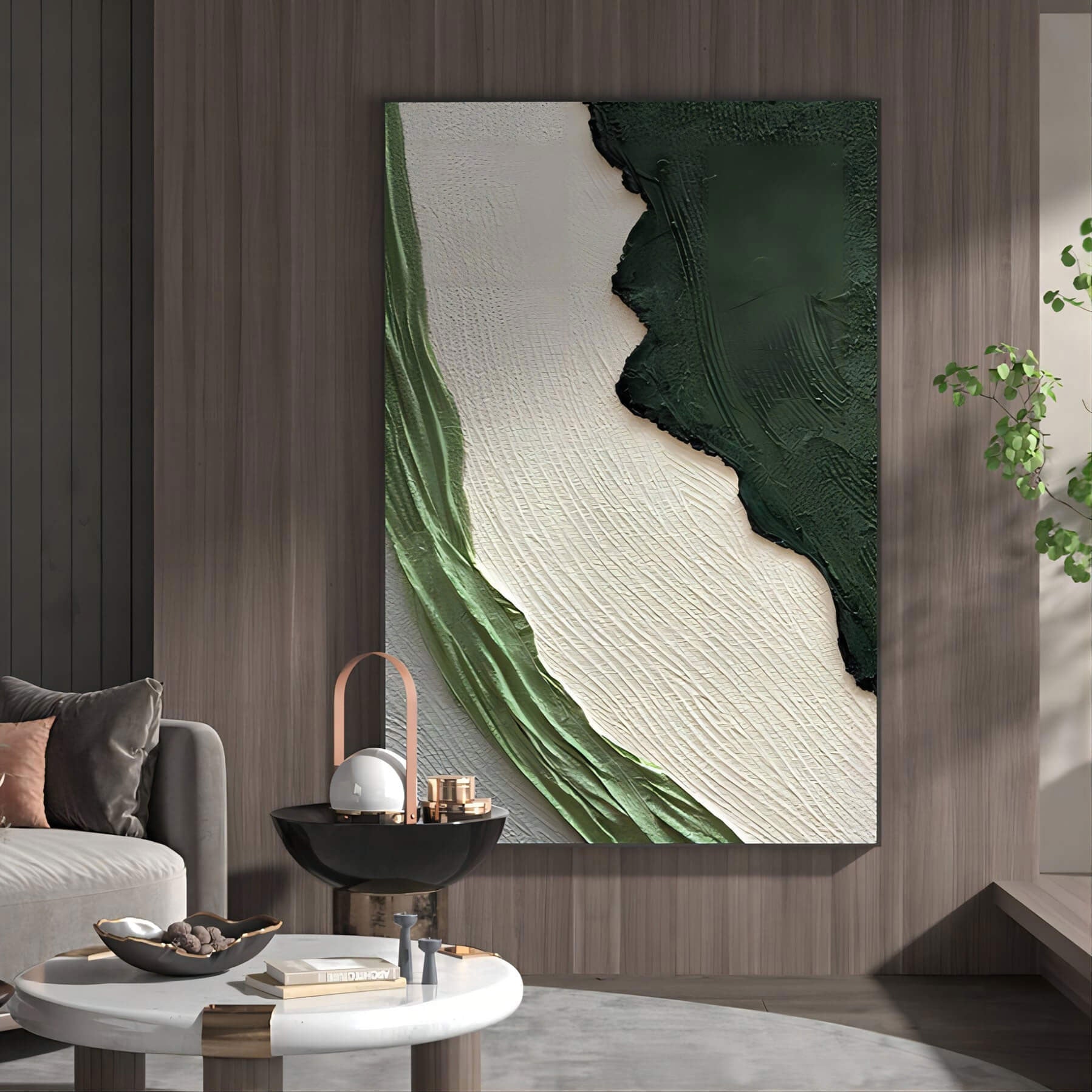 Wellen des Grüns - 79x117 cm