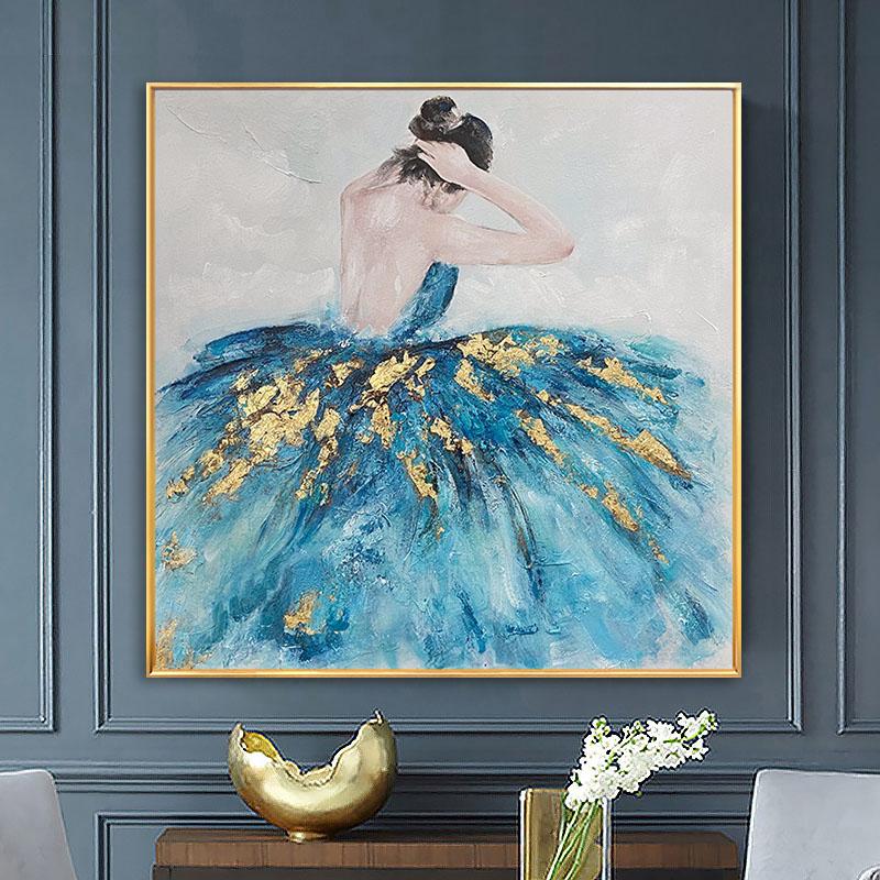 Ballerina in Blue - 24x24"