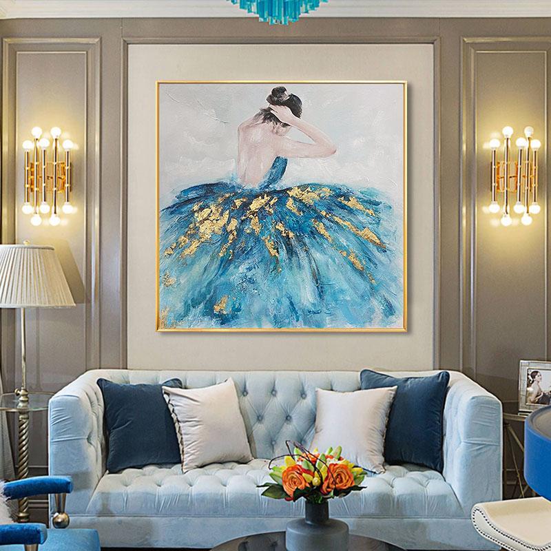 Ballerina in Blue - 24x24"