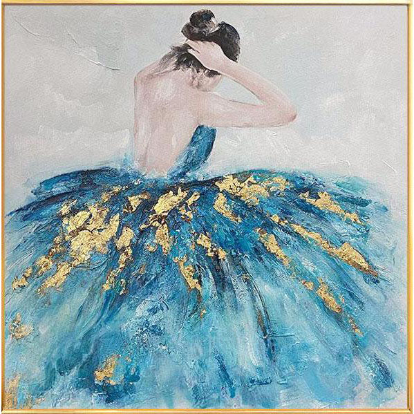 Ballerina in Blue - 24x24"