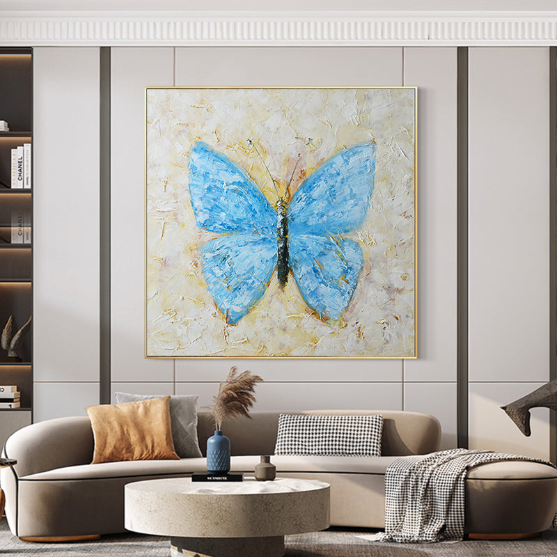 Indigo Schmetterling – 100x100cm