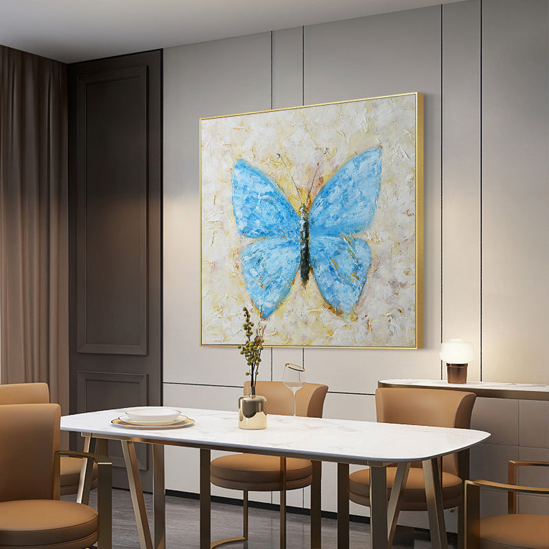 Indigo-Schmetterling – 79x79 cm