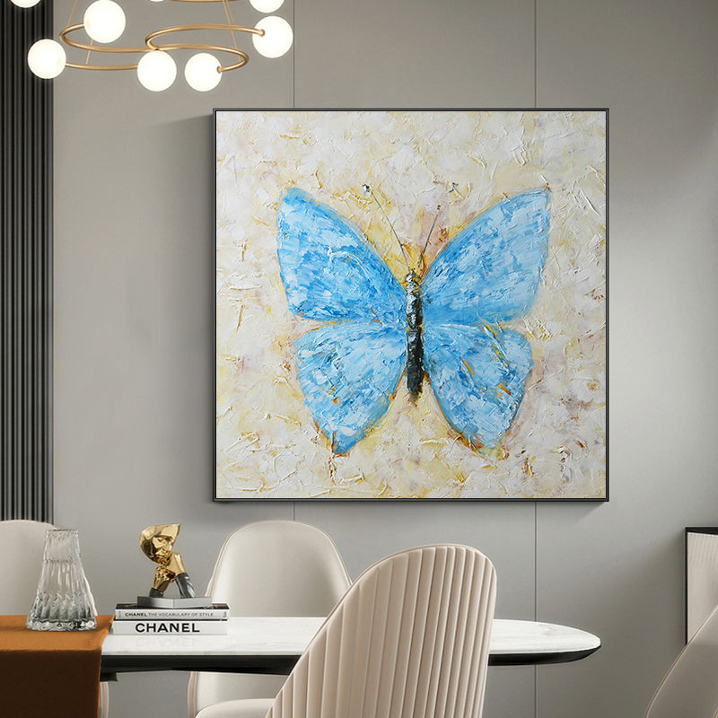 Indigo Schmetterling – 100x100cm