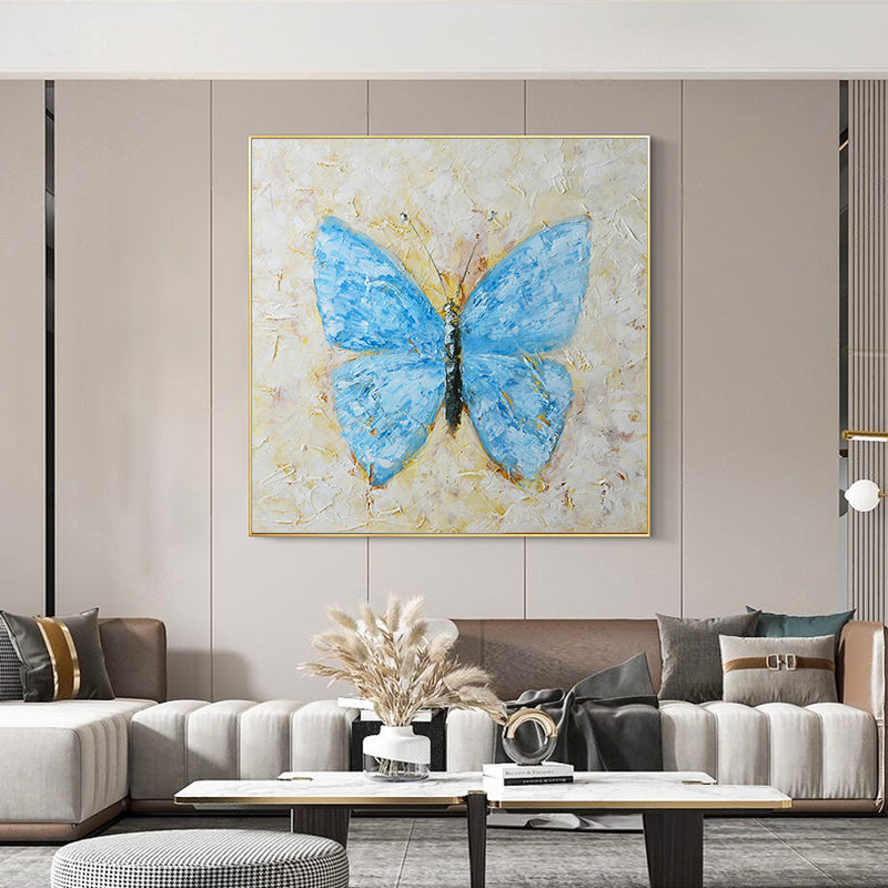 Indigo-Schmetterling – 79x79 cm