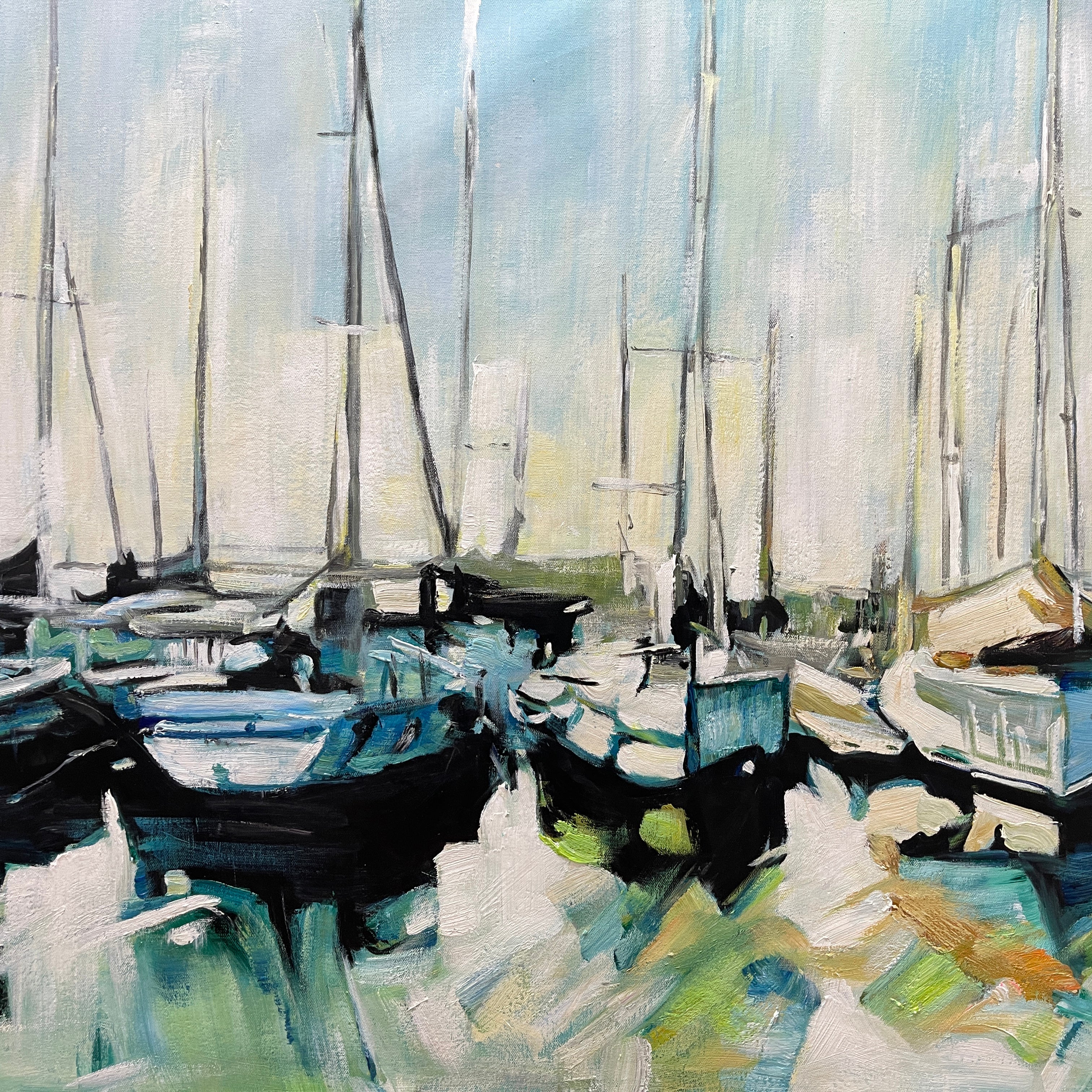 Resting Sailboats - 36x24"