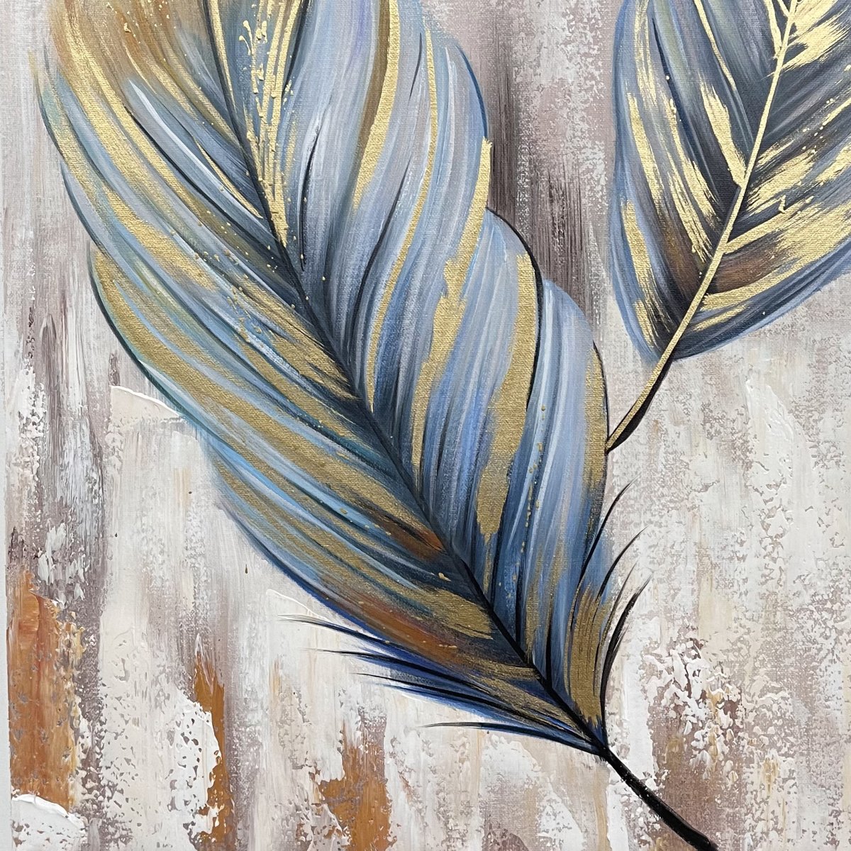 Golden Blue Feathers