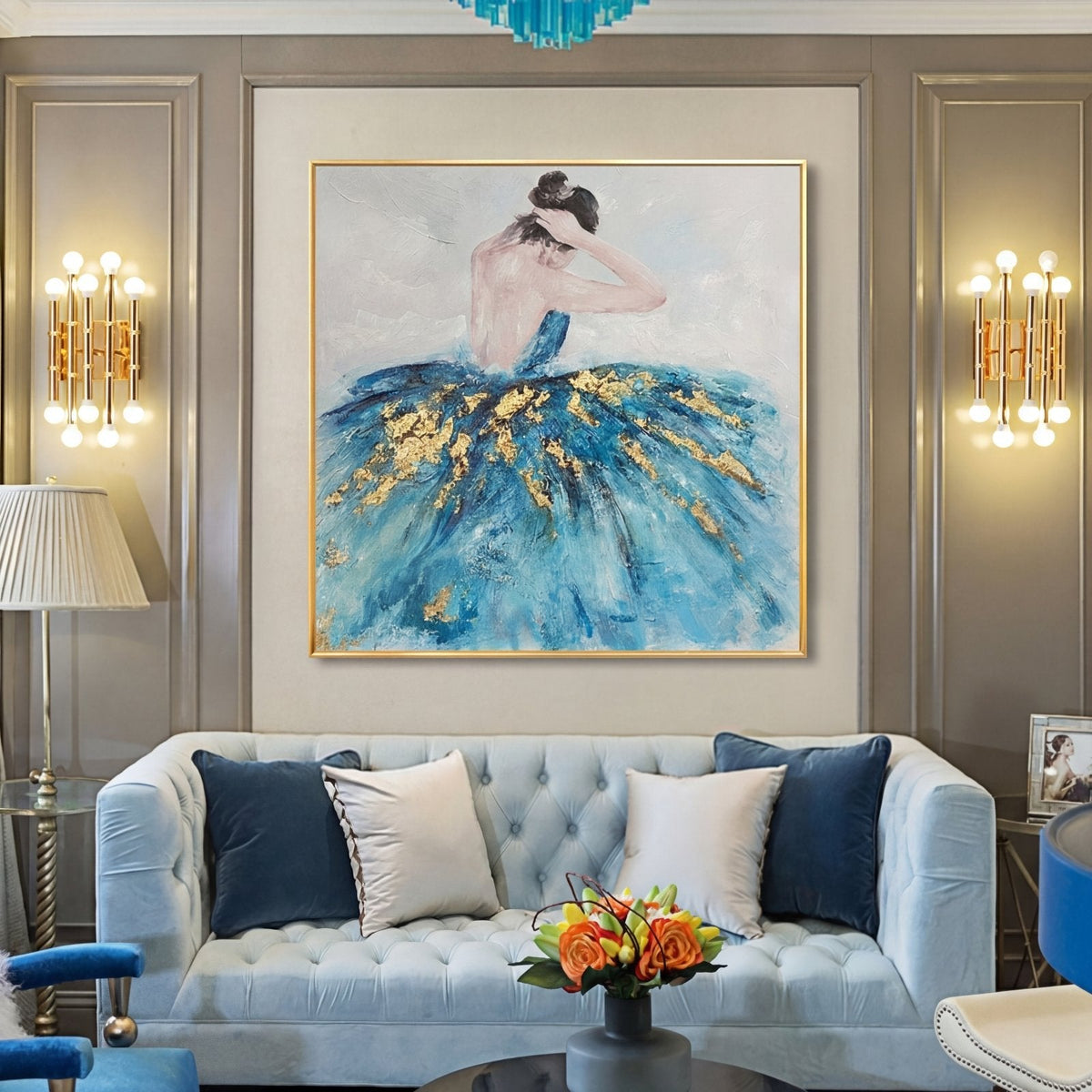Ballerina in Blue - 20x20"
