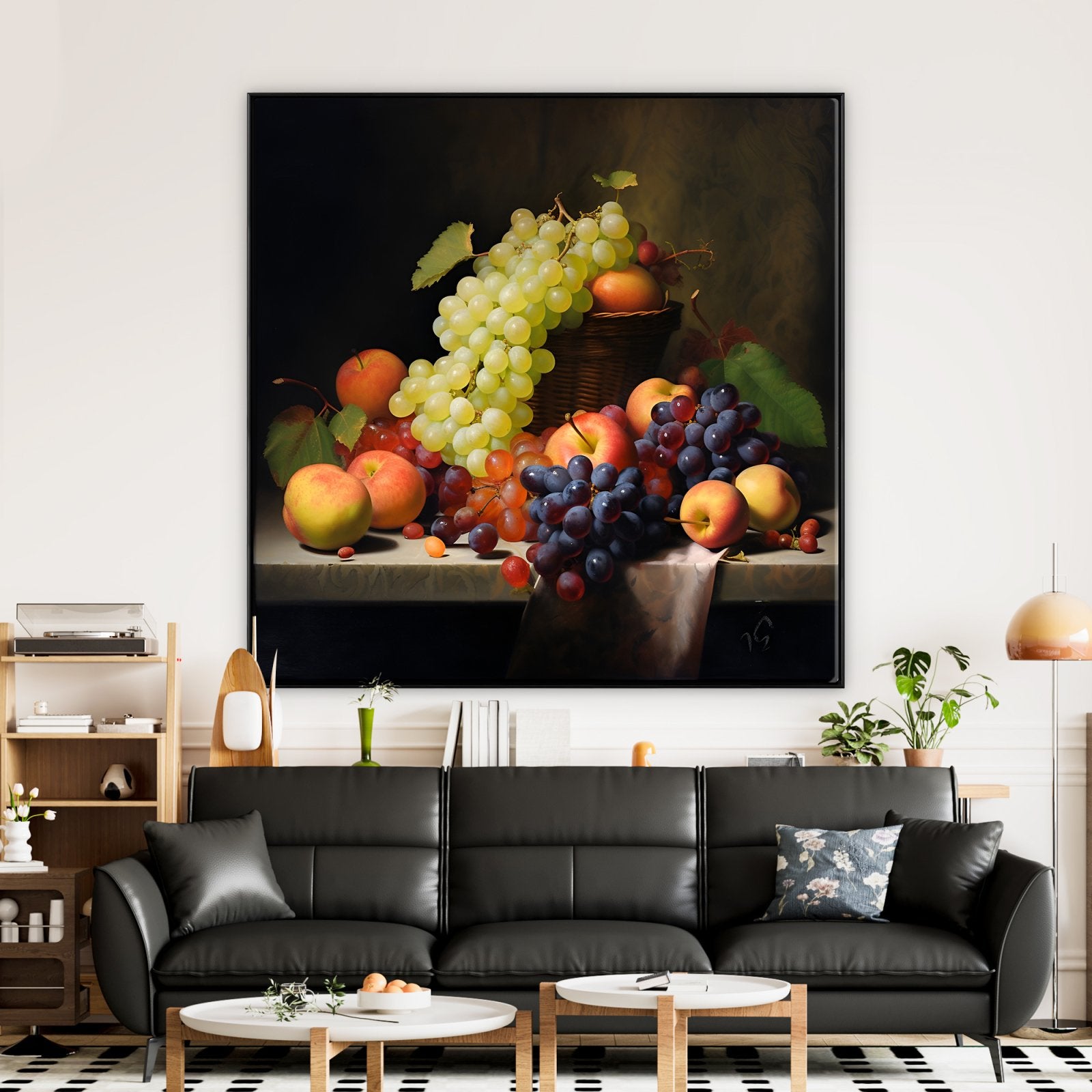 Collection of Grapes and Apples