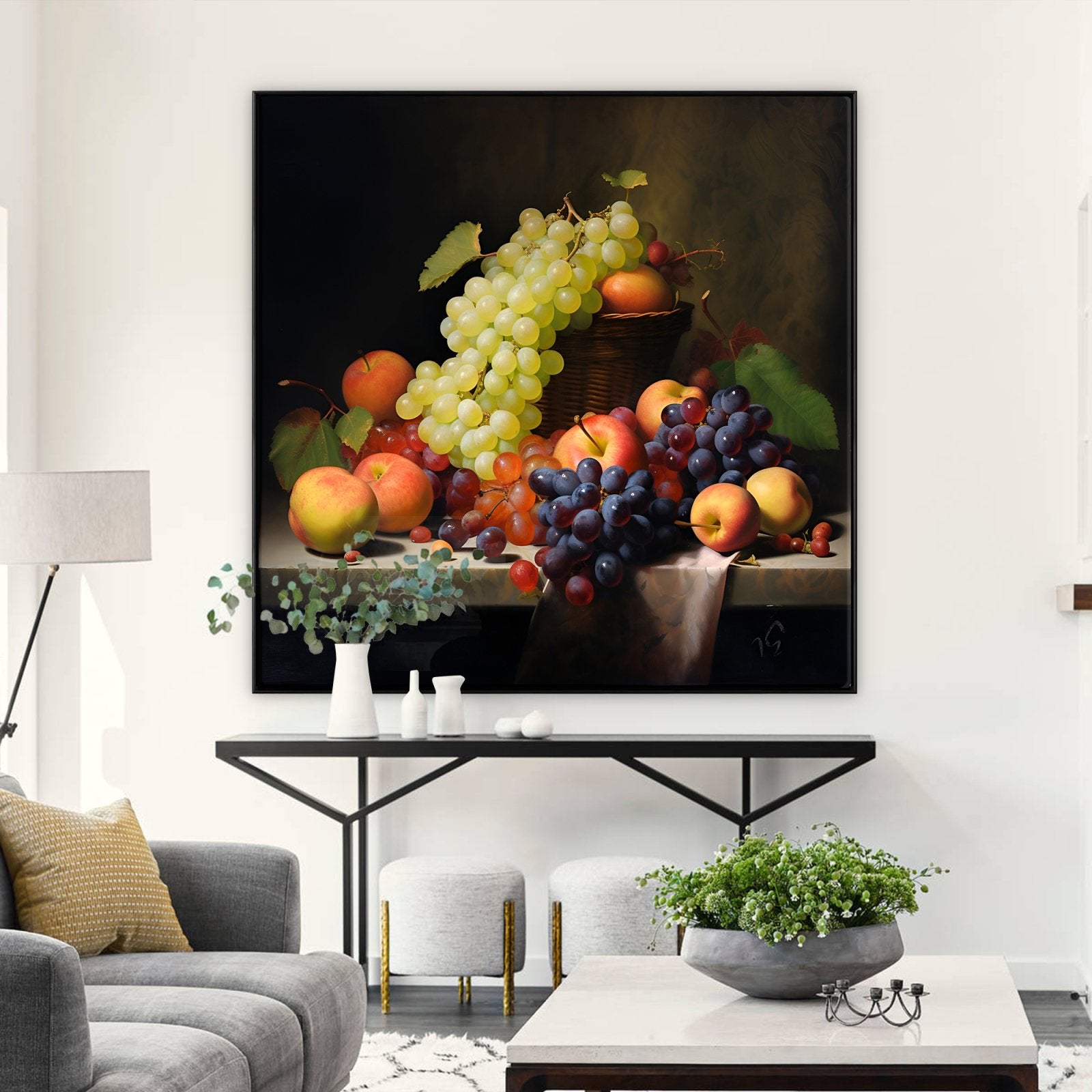 Collection of Grapes and Apples