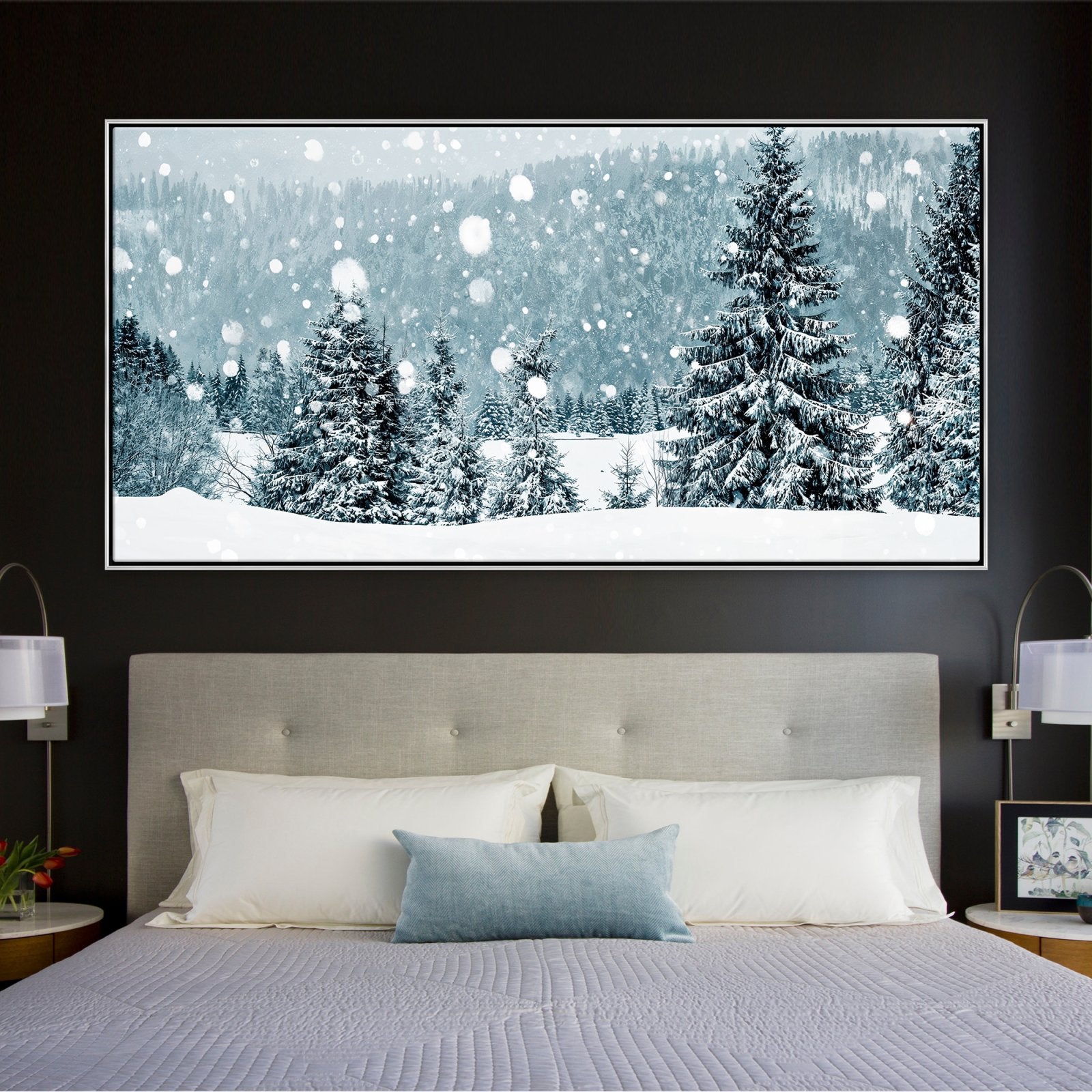 Wald Schneefall