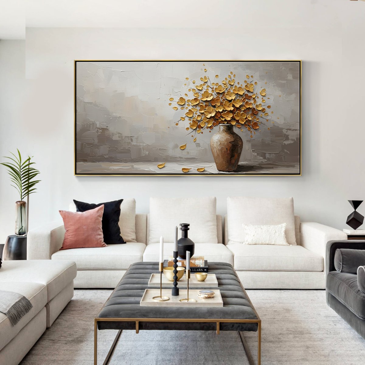 Gold Bouquet on Beige