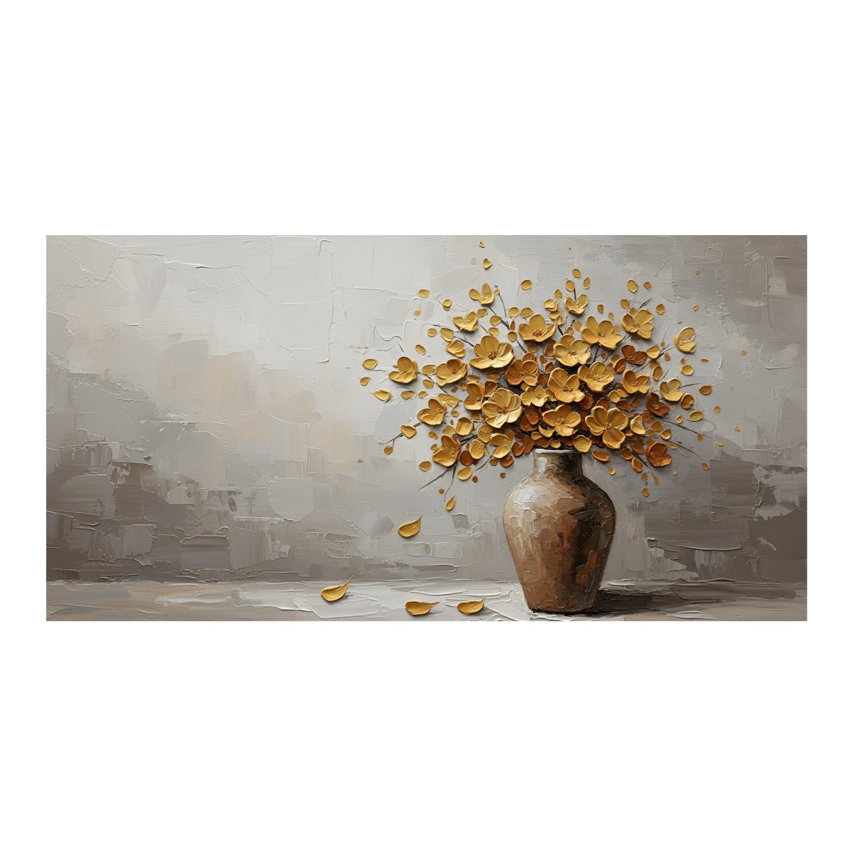 Goldener Blumenstrauß auf Beige