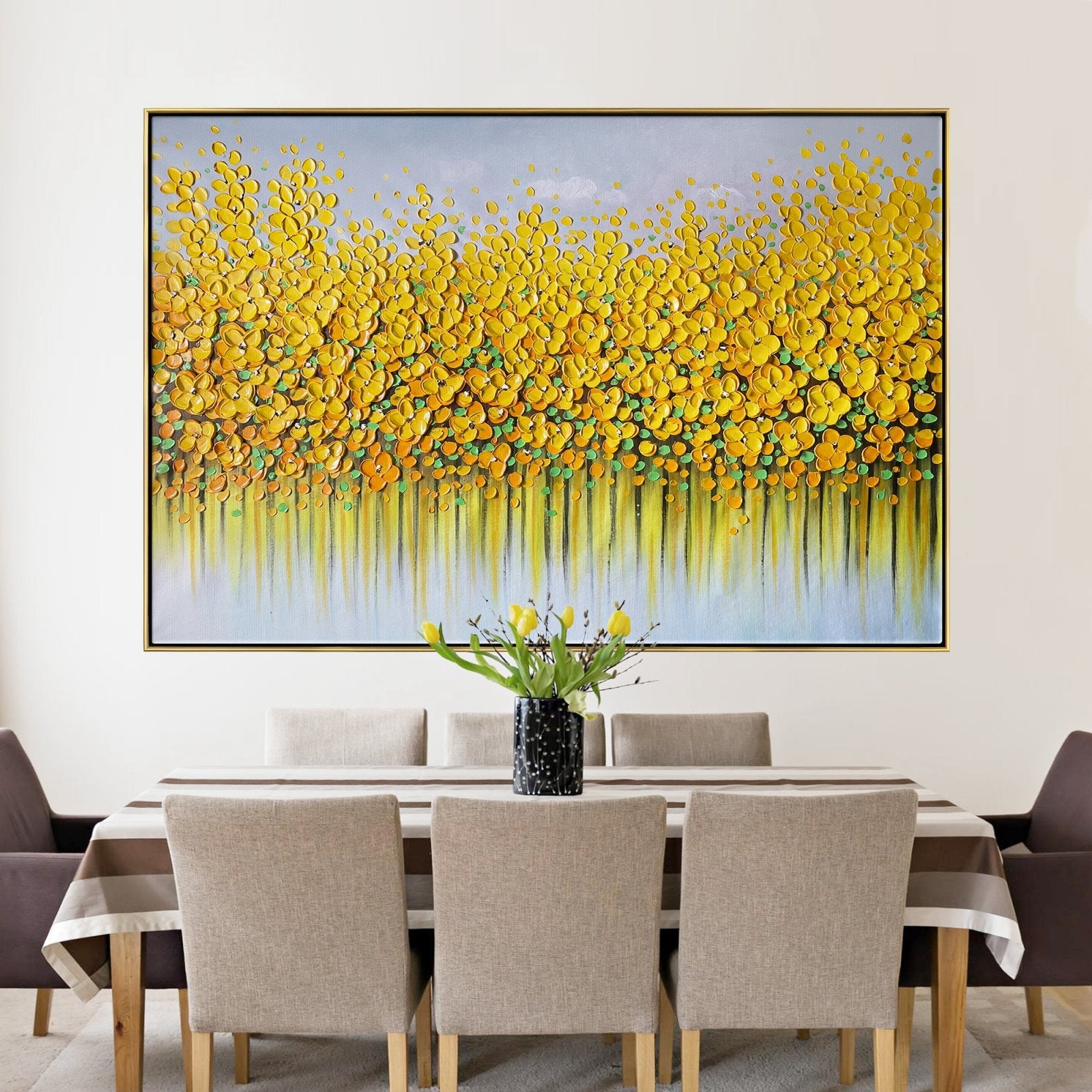 Goldene Lilien – 210x140cm