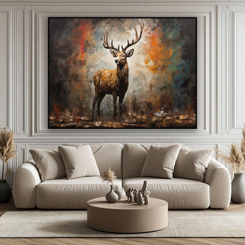 Der Hirsch im Scheinwerferlicht