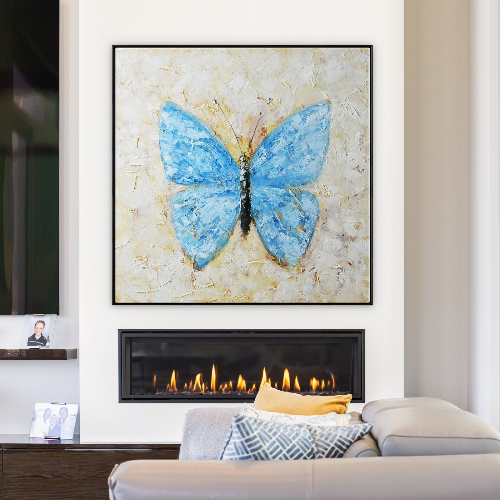Indigo-Schmetterling – 79x79 cm