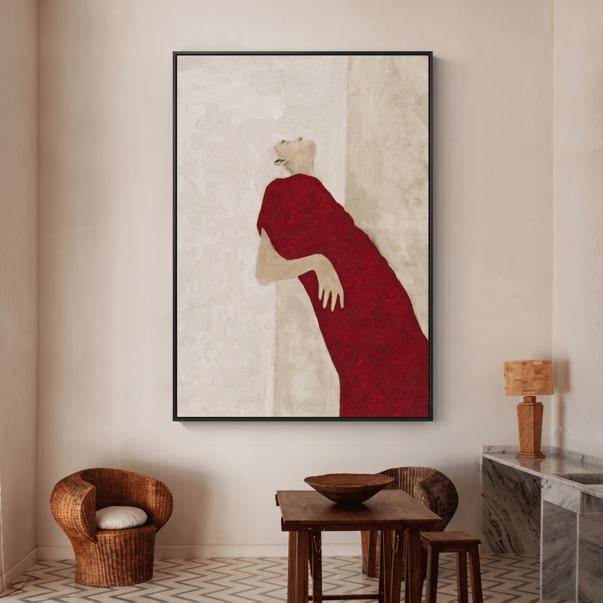 Dame in Rot